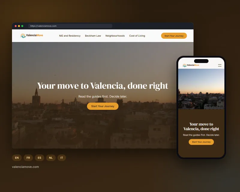 The ValenciaMove website on desktop and mobile