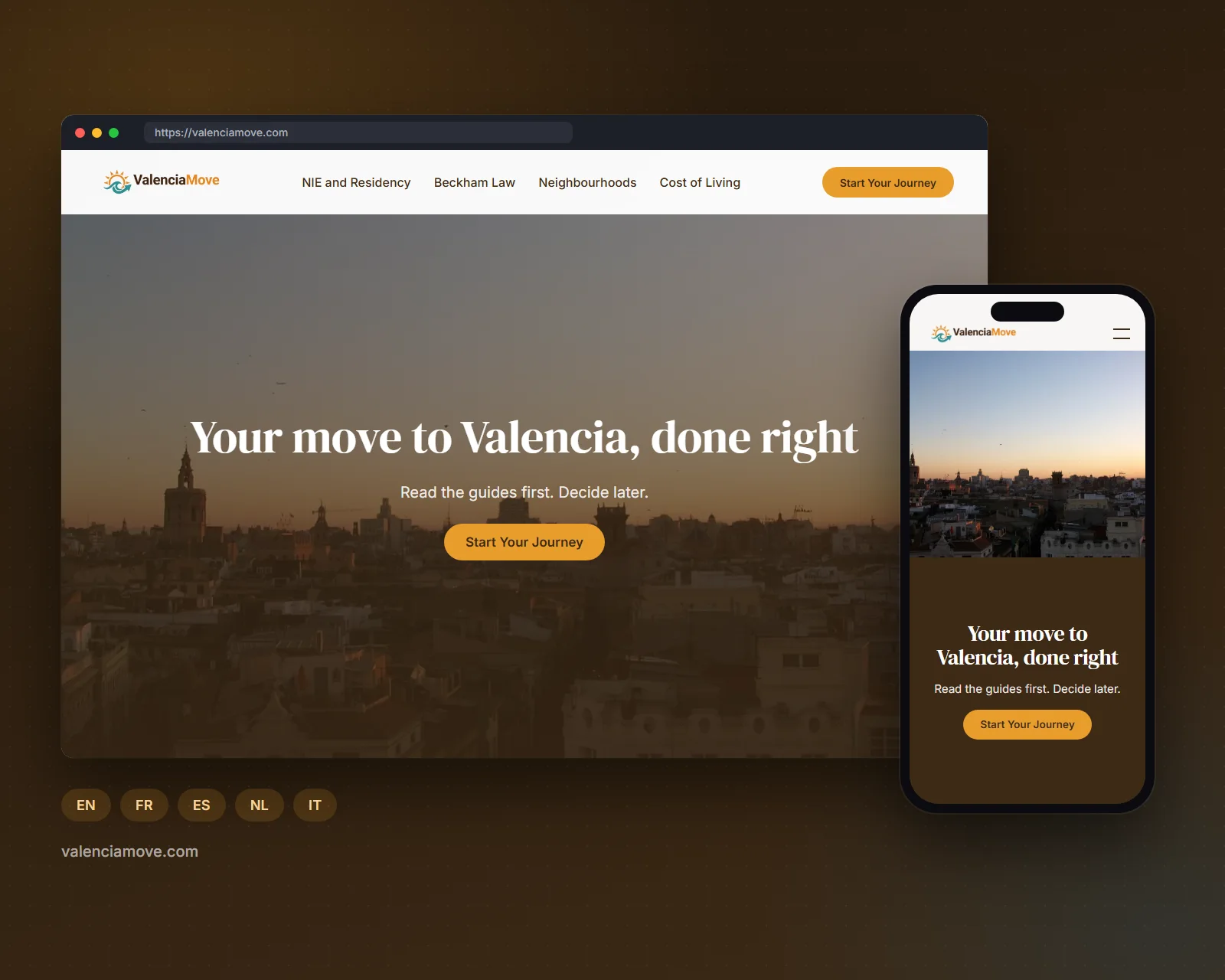 The ValenciaMove website on desktop and mobile