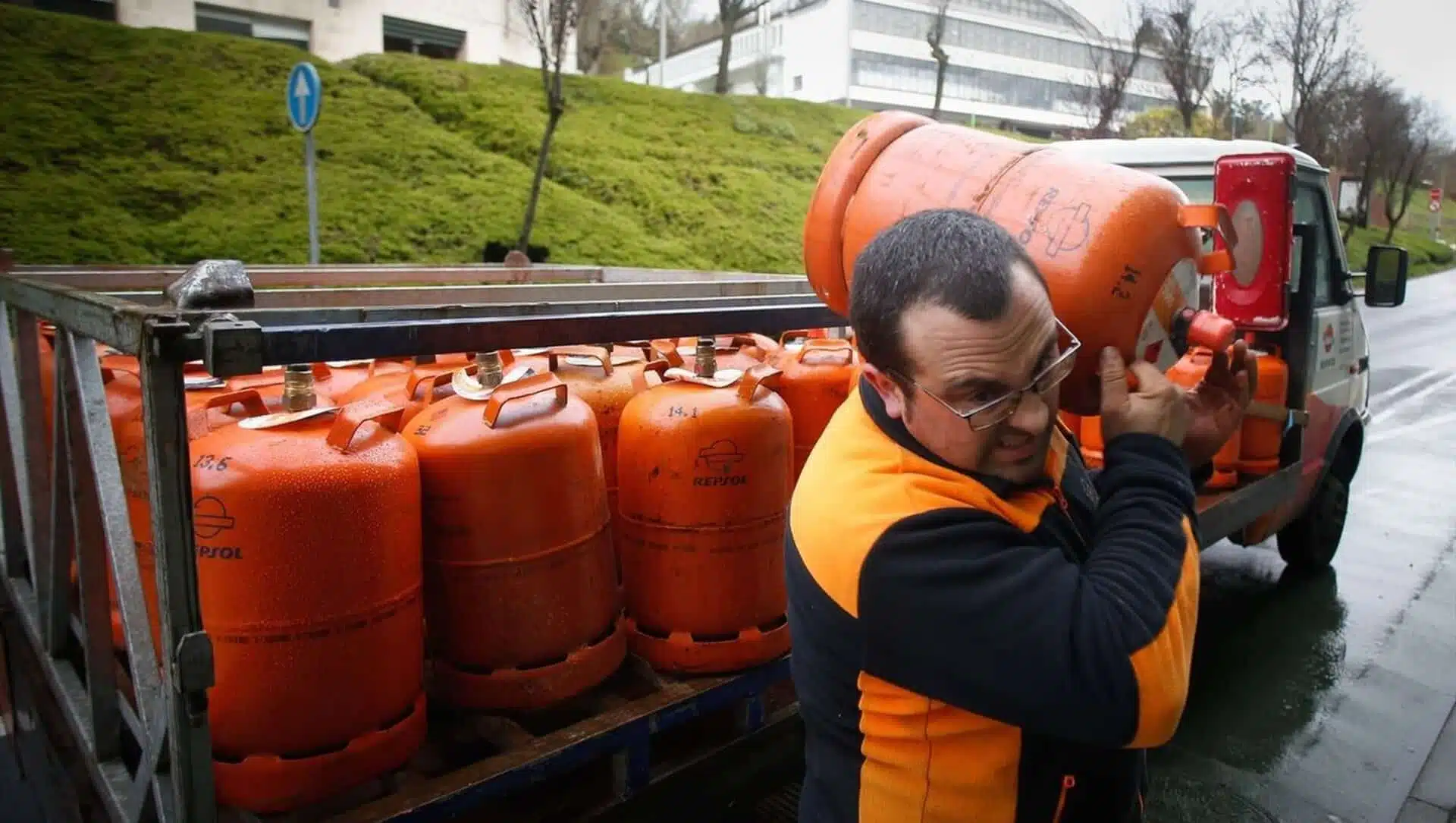 Gas cylinders falling from the sky